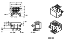  Right-angle connector dimensions 